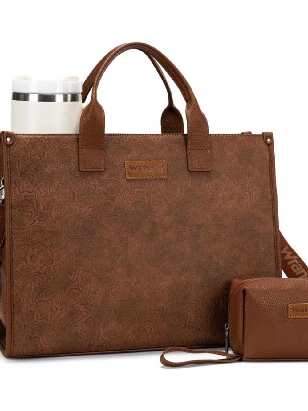 Wrangler Laptop Tote Bag for Women 15.6" Work Handbag Computer Briefcase | Leath
